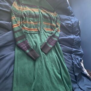 Liz Claiborne Green Raglan Sleeve Sweater Dress